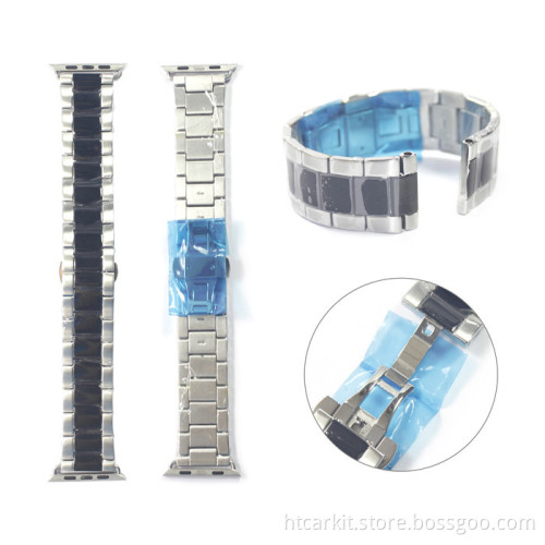 Black+silver 2 in 1 replacement watch band for apple watch strap Professional Manufacture Factory direct sale EXW price